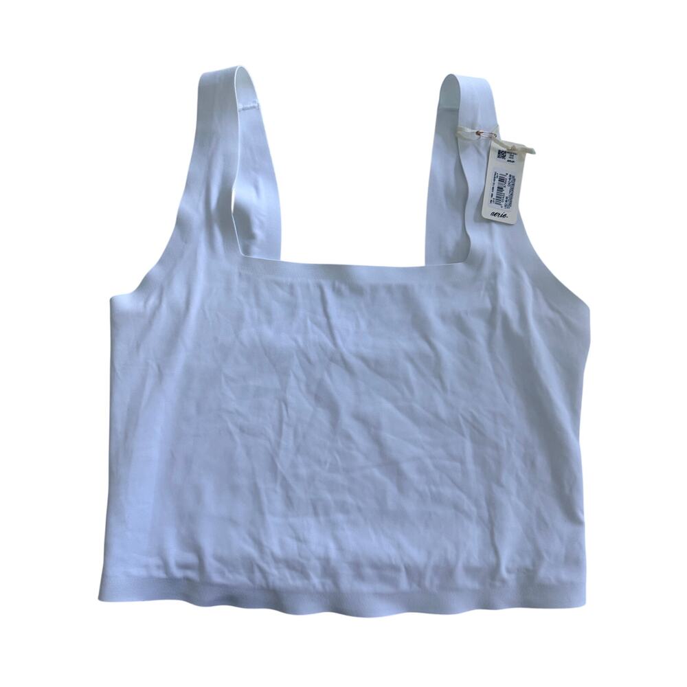 NWT Aerie Offline Smoothez White Tank Top Women Seamless Stretch Layering Top